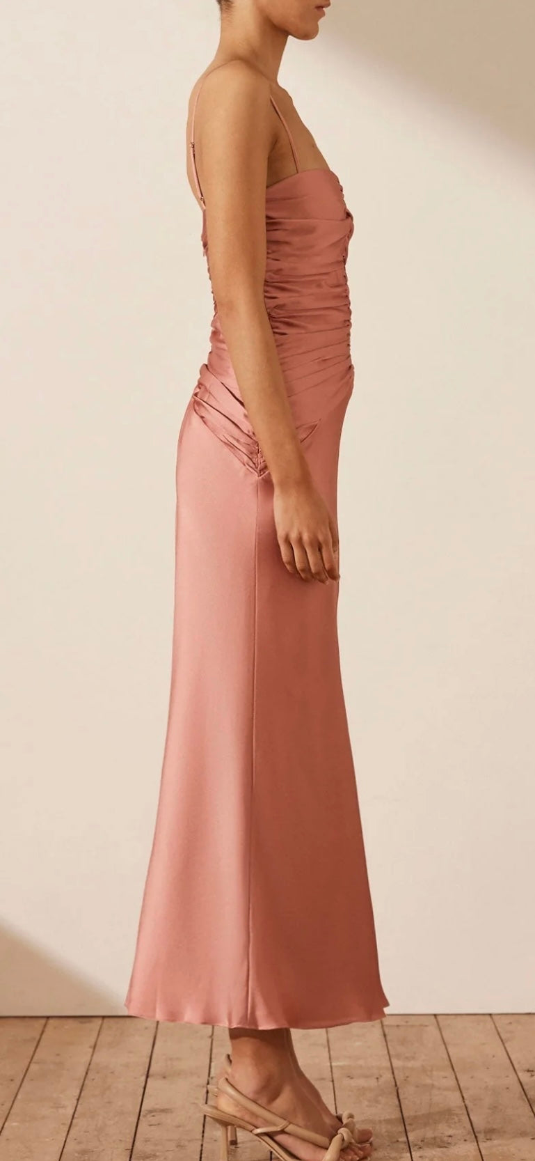 Shona Joy - Luxe Ruched Bodice Midi Dress (Rose)