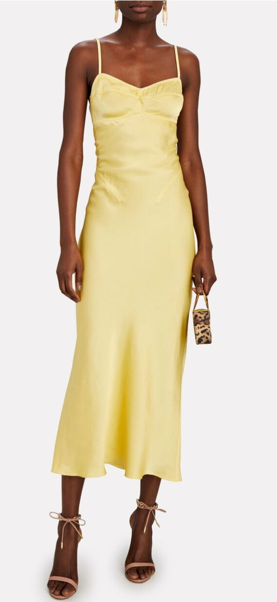Anna October - Yellow Waterlily Midi Dress