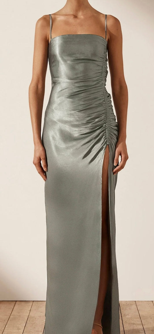 Shona Joy - La Lune Ruched Maxi Dress (Sage)