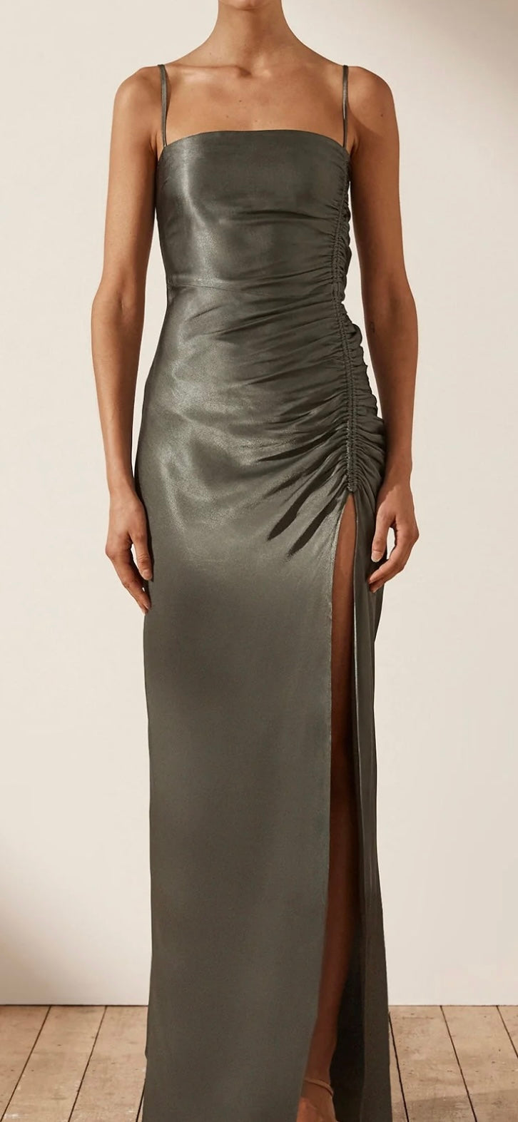 Shona Joy - La Lune Ruched Maxi Dress (Olive)