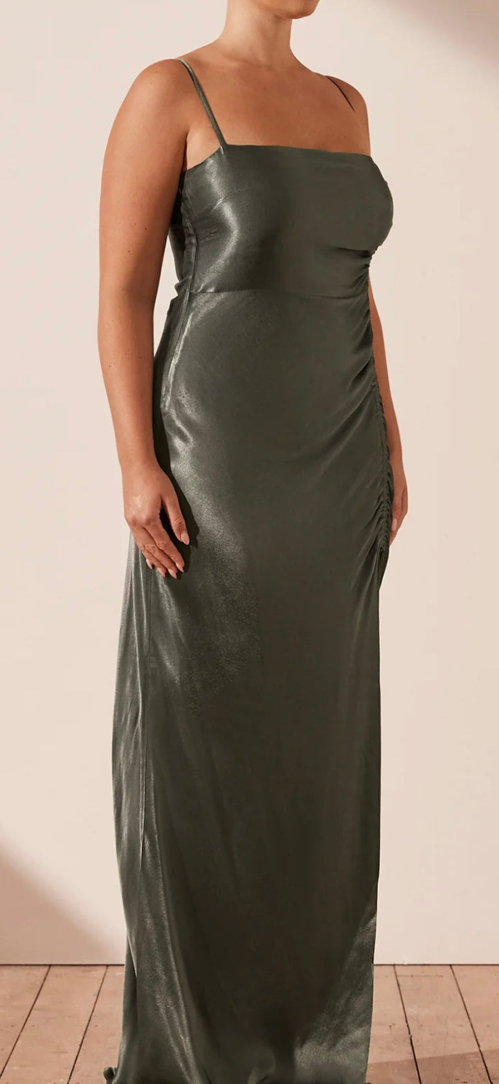 Shona Joy - La Lune Ruched Maxi Dress (Olive)