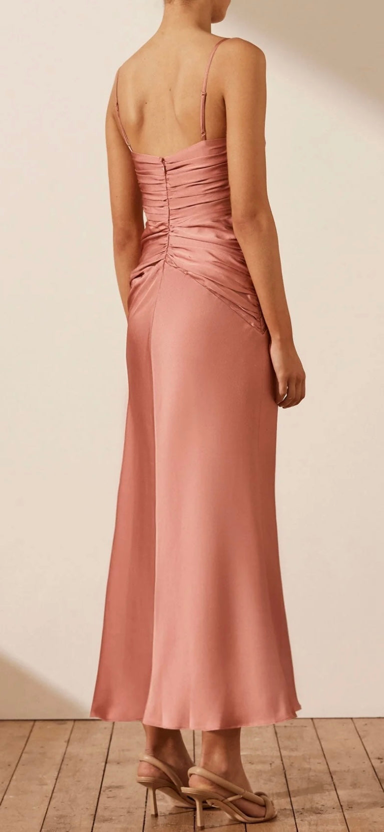 Shona Joy - Luxe Ruched Bodice Midi Dress (Rose)