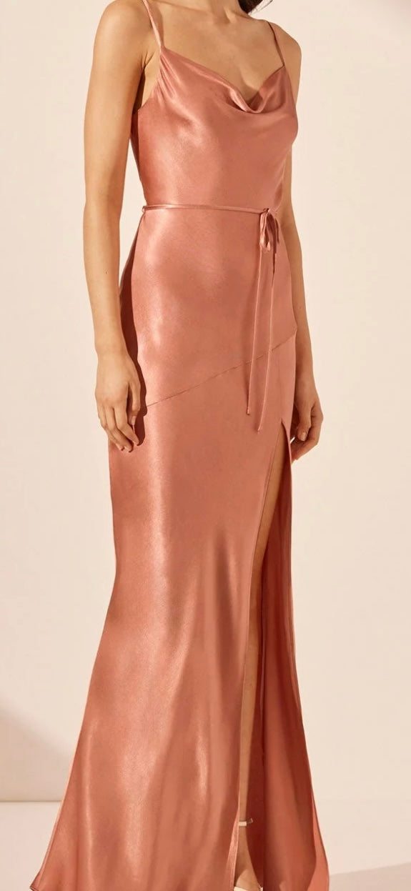 Shona Joy - La Lune Bias Cowl Maxi Dress (Antique Rose)