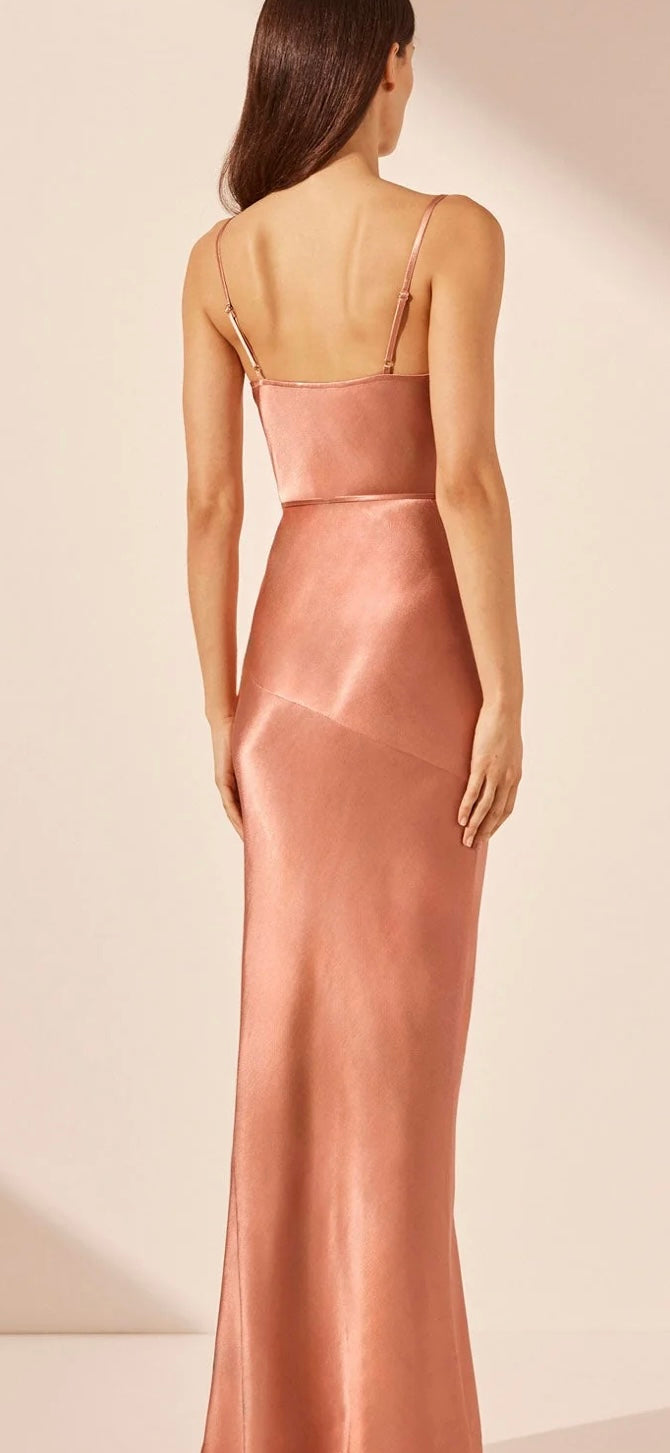 Shona Joy - La Lune Bias Cowl Maxi Dress (Antique Rose)