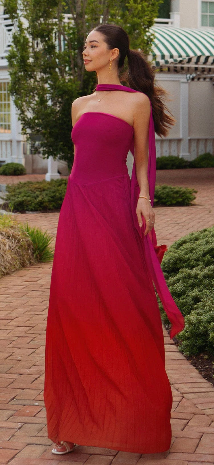 Meshki - Caira Chiffon Scarf Maxi Dress